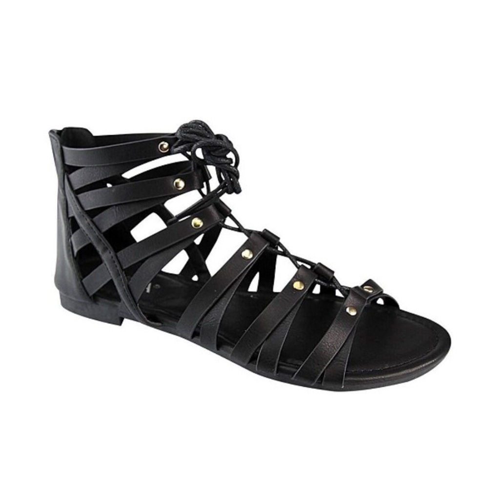 🎉HP🎉Black Lace Up Gladiator Sandals