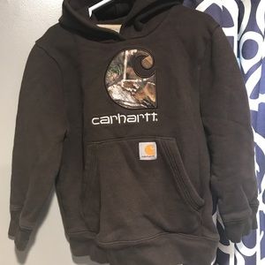 Excellent condition boys brown Carhartt hoodie sz6