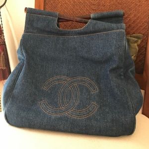 Vintage Chanel jeans tote