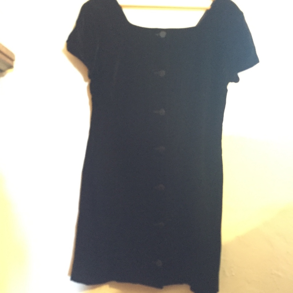 Black Velvet Mini Dress, Rayon/ Silk Velvet - Picture 5 of 5