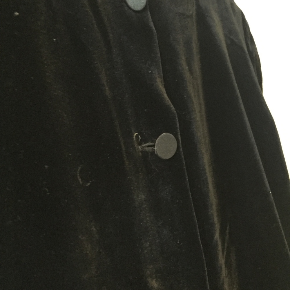 Black Velvet Mini Dress, Rayon/ Silk Velvet - Picture 4 of 5