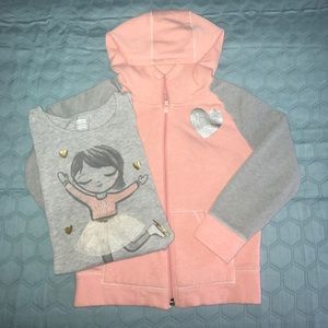 Fleecy hoodie and shirt bundle