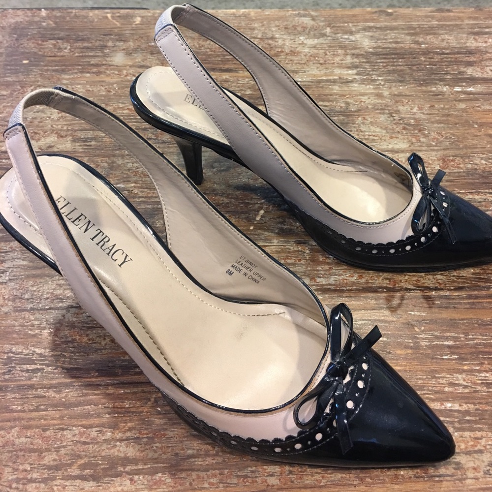 Ellen Tracy Two Tone Sling Back Heels