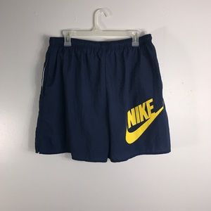 Vintage Vtg Nike Navy Logo Spell Out Shorts