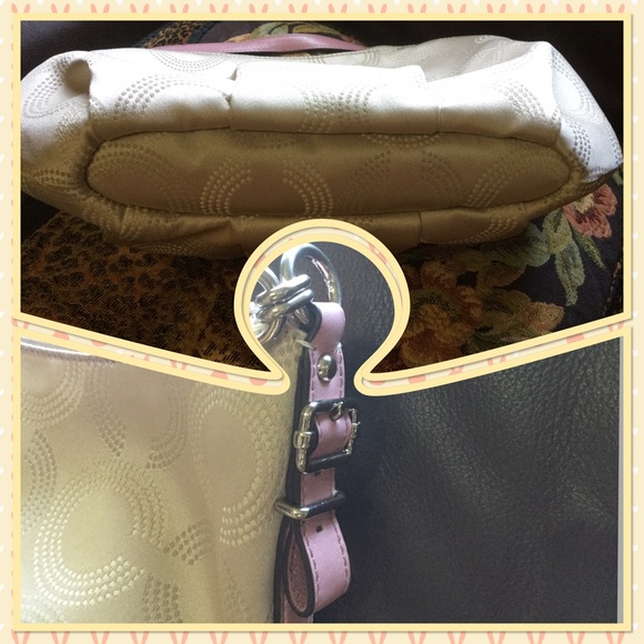 Authentic Coach tan / pink shoulder bag - Picture 3 of 3