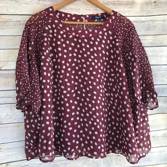 Madewell Tops - *Weekend Sale* Madewell Silk Paintbrush Dot Top