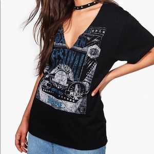 NEW boohoo Ivy Oversized Embellished Choker Top