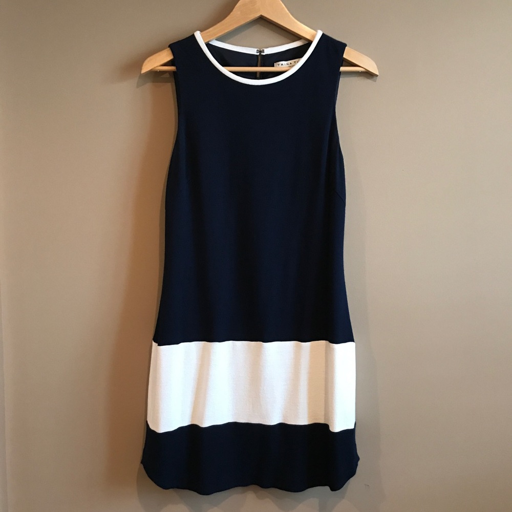 Classic navy and white dress