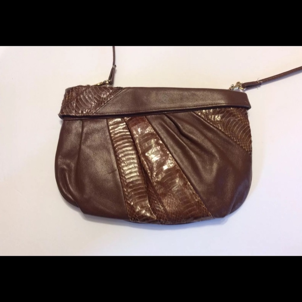 Genuine Leather Women's Vintage Snakeskin Handbag