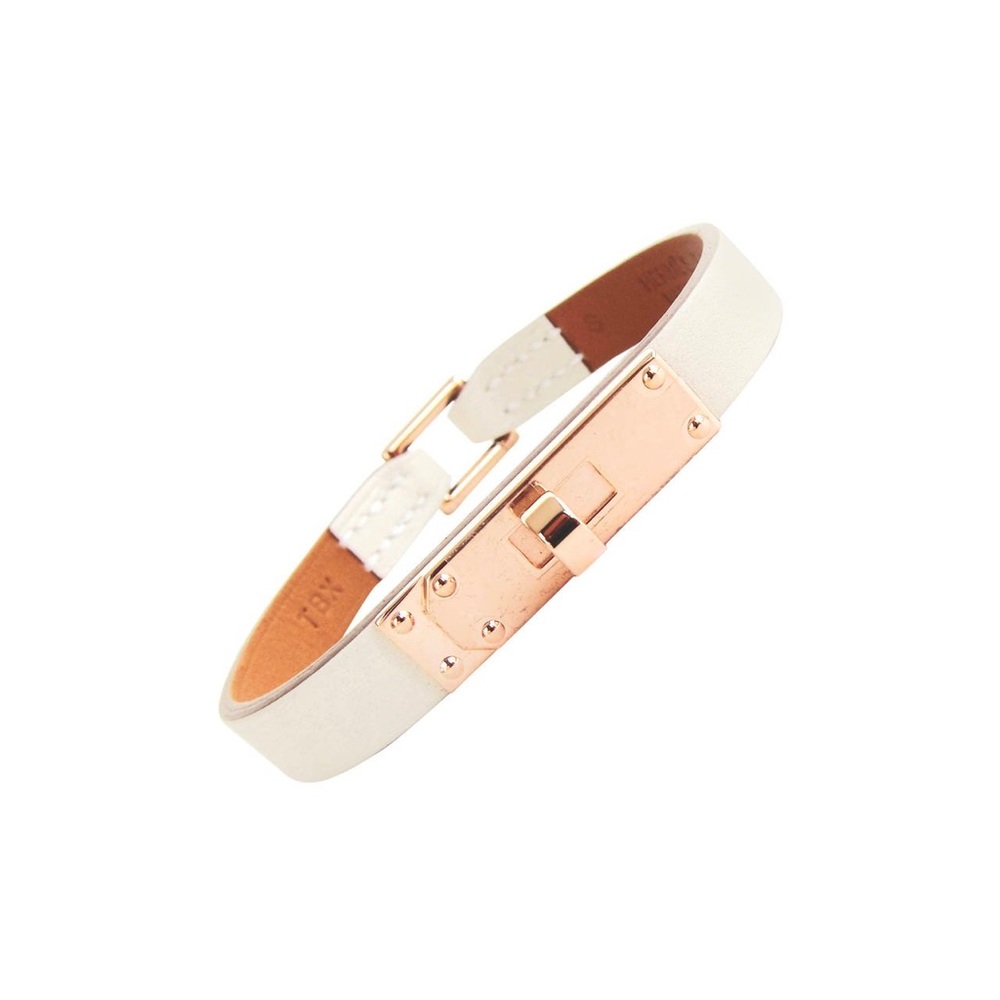 Hermes Micro Kelly Bracelet - White and Rose Gold