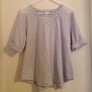 Large Hannah top with sheer beaded collar