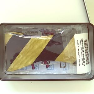 Navy and Gold Striped Unisex Bow tie