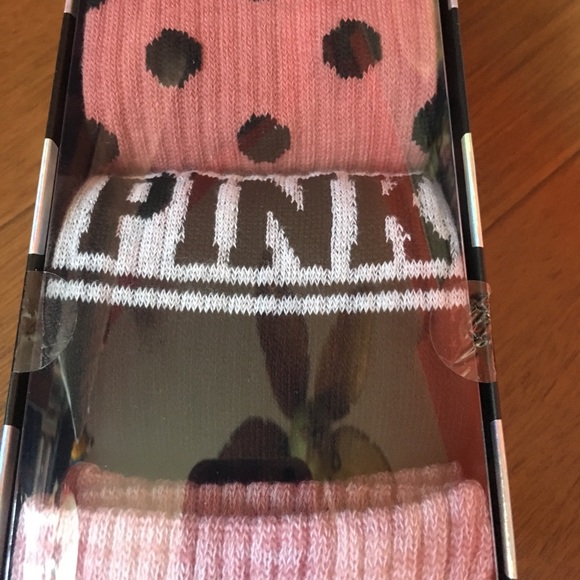New Victoria's Secret Pink 3 Pack Long Socks - Picture 5 of 6