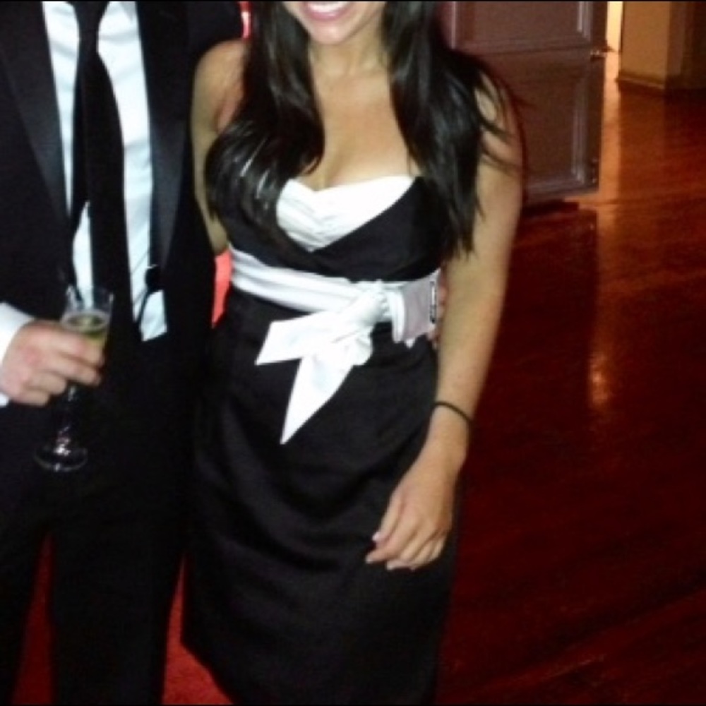 BCBG Strapless dress with bow detail