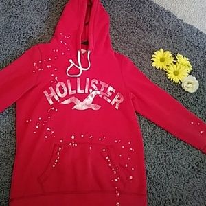 Red Hollister 3/4 Sleeve Hoodie