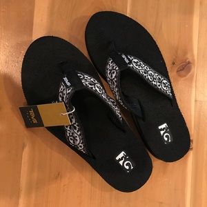 Black flip flops