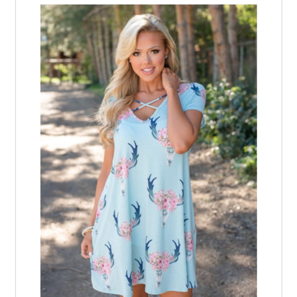 Floral Bull Skull Dress