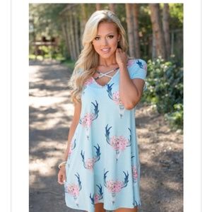 Floral Bull Skull Dress