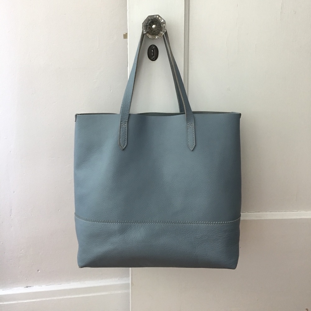 J. CREW Blue Leather Tote