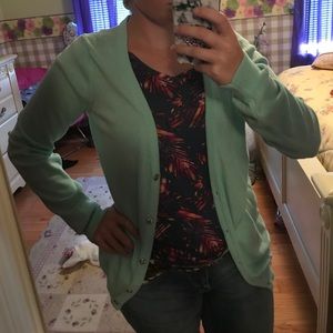 Tealish blue button up cardigan!
