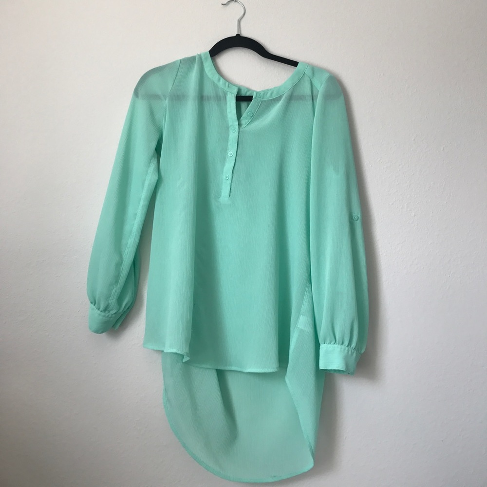 Candies long sleeve high-low shirt