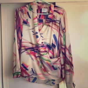 Long sleeve colorful blouse