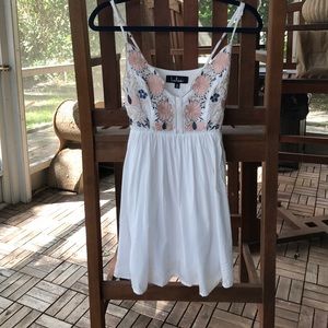 Lulu's white spaghetti strap embroidered dress