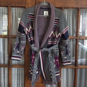 Southwestern Tie-waist Sweather