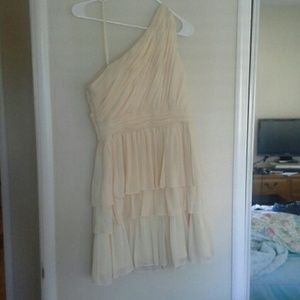 Max and Cleo one-shoulder cream dress