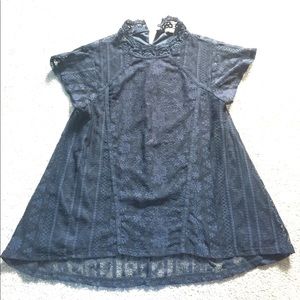 Navy Blue Lace top