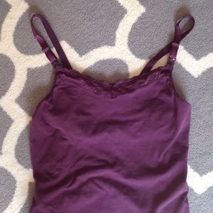 Purple Nursing Tank with Lace Detail