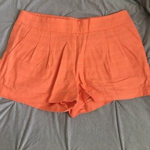 Peach pleated shorts