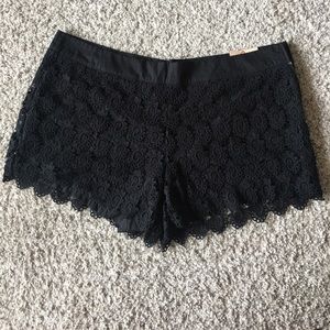 Black lace shorts with liner