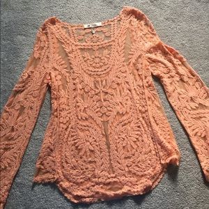 Peach Crochet Top