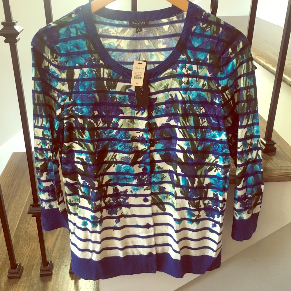 Talbots blue cardigan m, size medium
