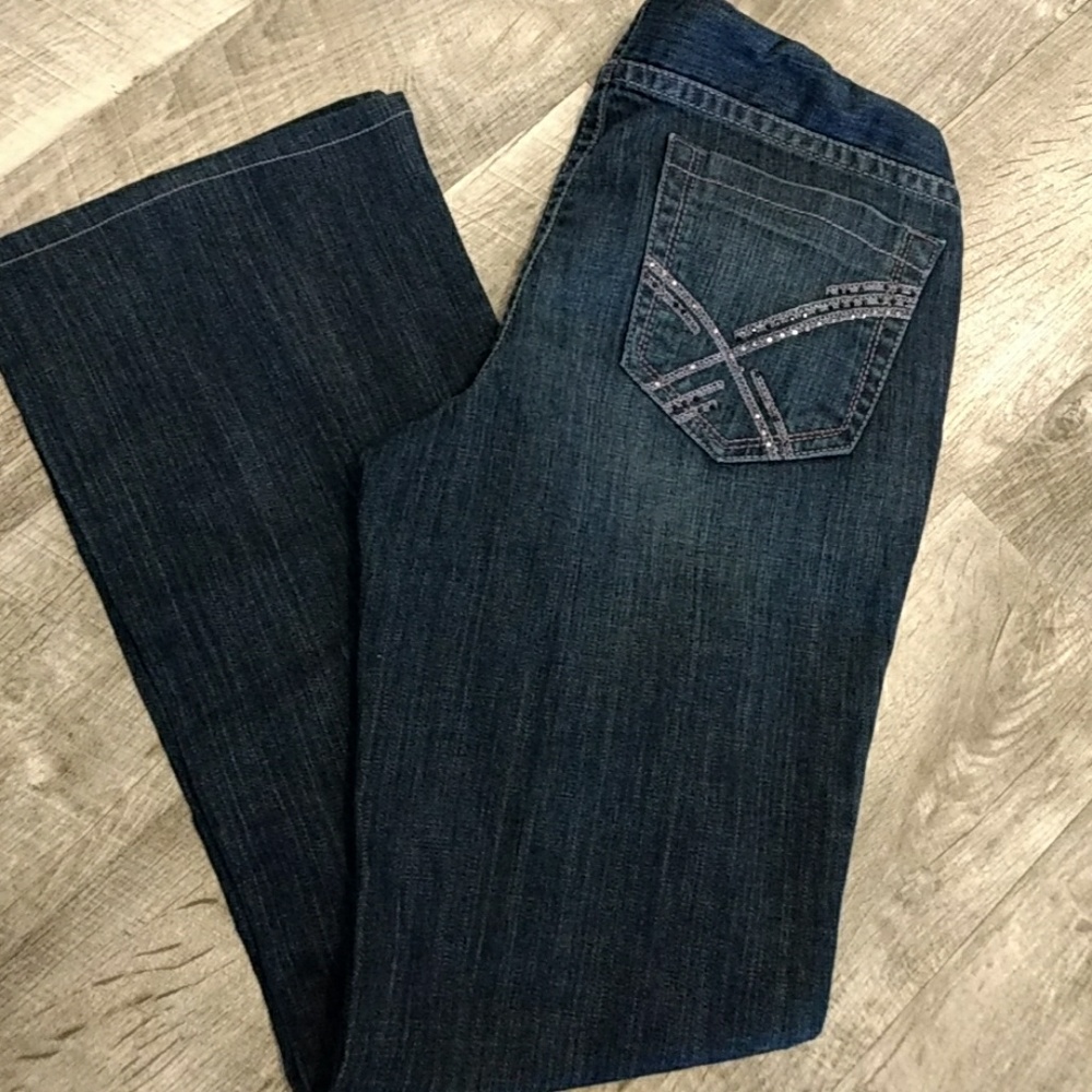 EUC Rhinestone Maternity Jeans