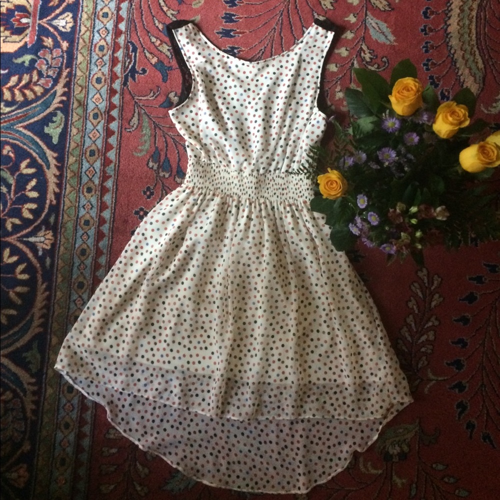 High low polkadot dress with sexy back