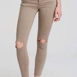 Free People Destroyed Knee Skinny Jeans