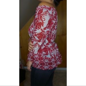 Inc red and white blouse