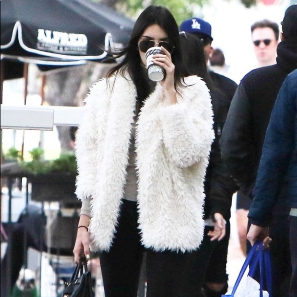 Express Sherpa Wedge Faux Fur Jacket