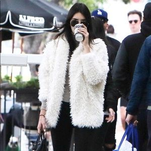 Express Sherpa Wedge Faux Fur Jacket