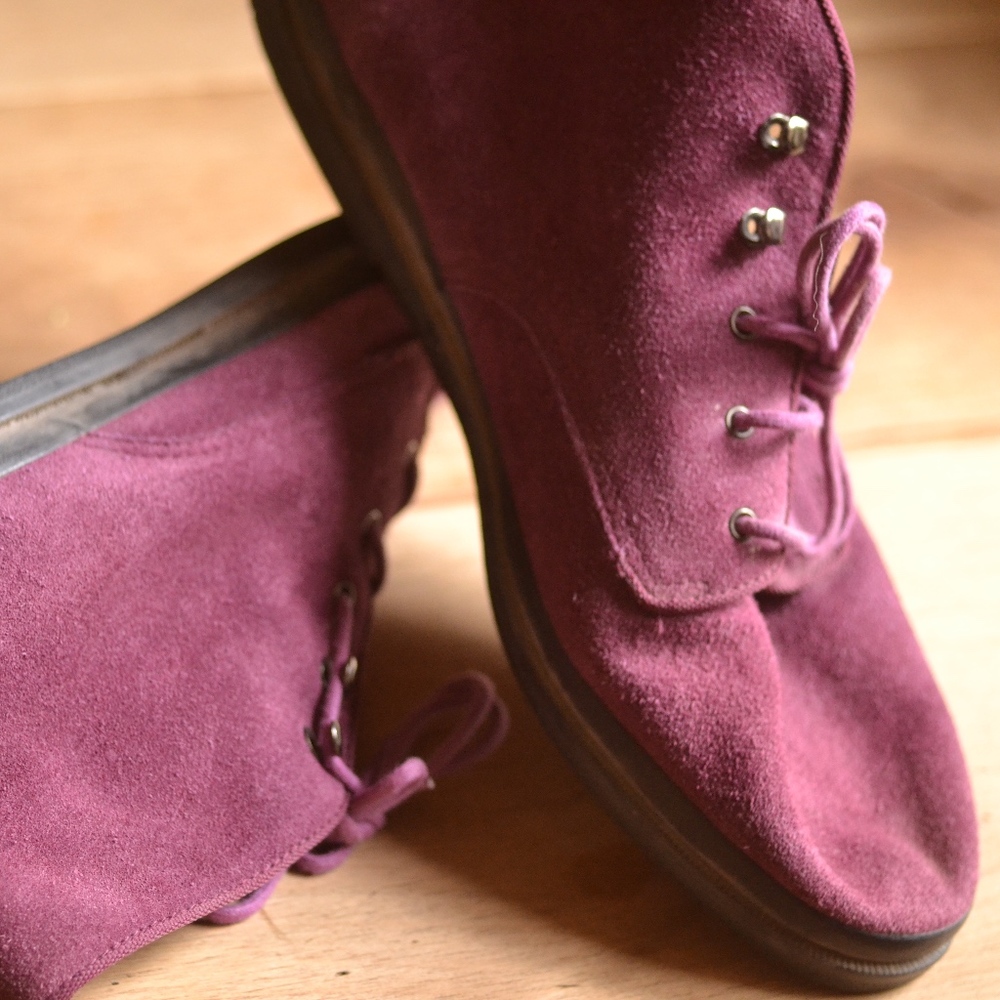 Vintage Plum Suede Hightop Keds 80s/90s