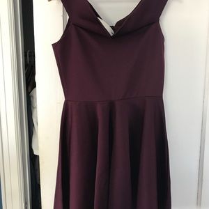 Burgundy off the shoulder dress