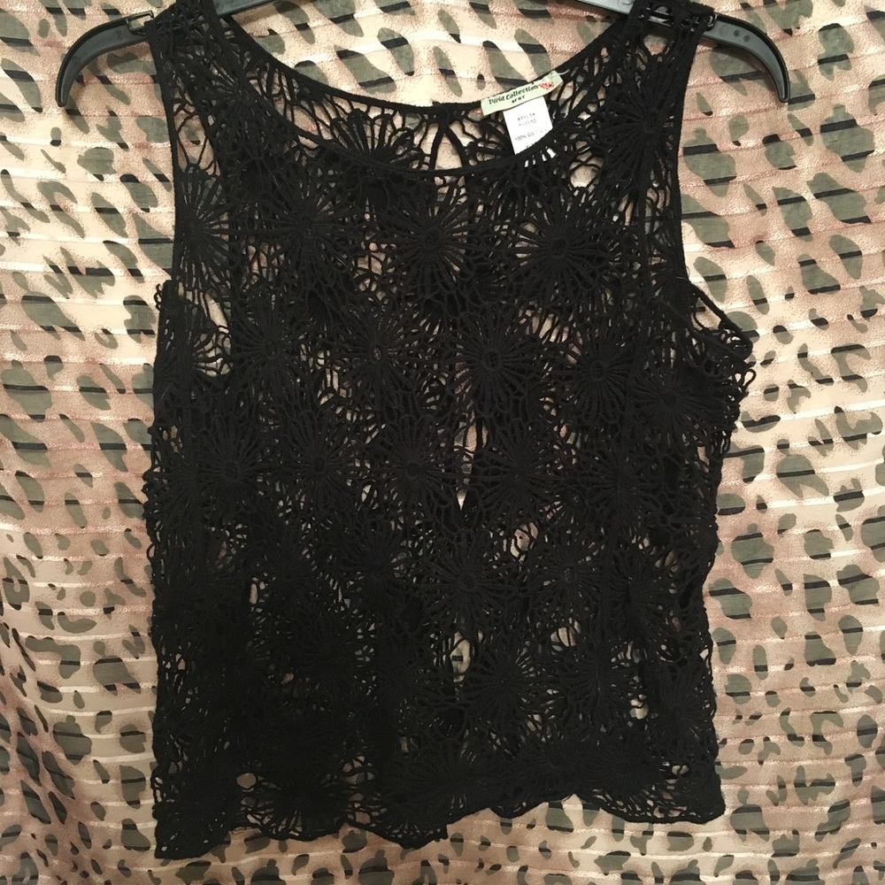 Black crochet top