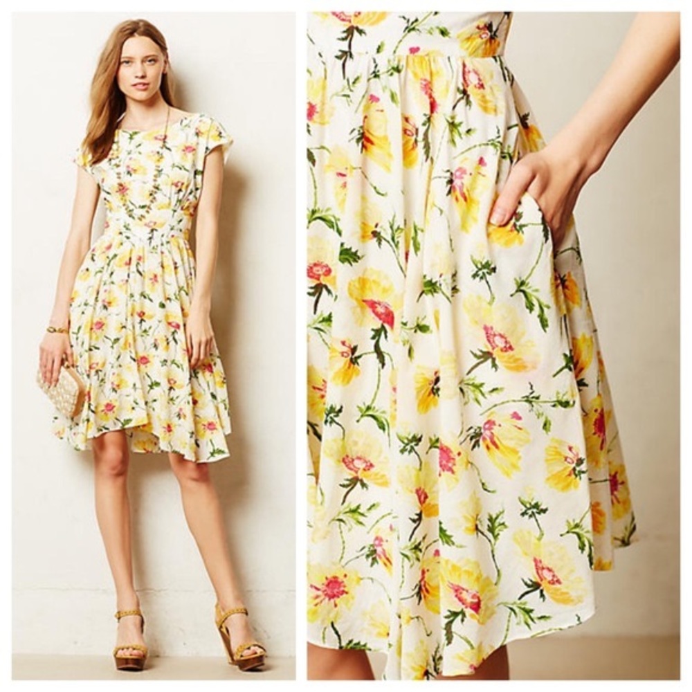 Anthropologie Pleated Matilija Dress