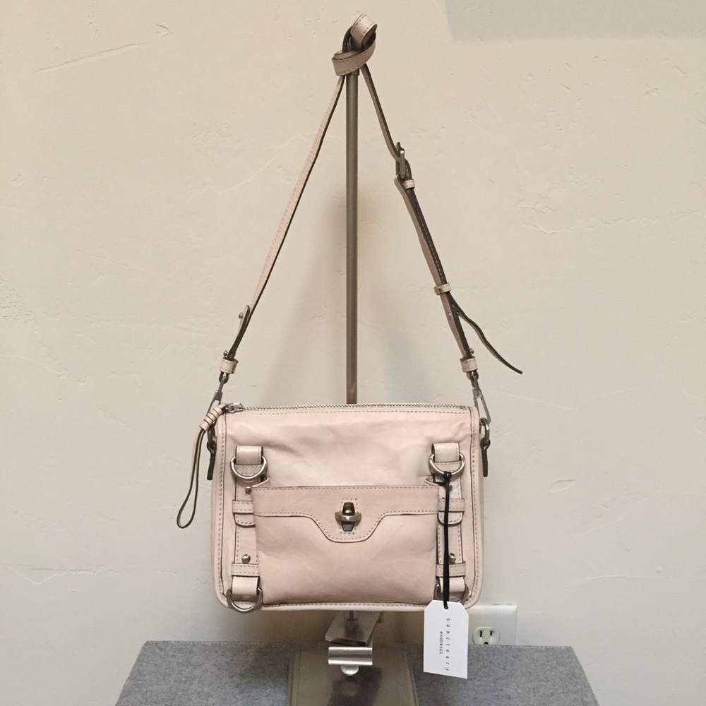 Sanctuary Leather Cargo Crossbody Handbag Tan NWT!