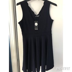 Scallop neck dress