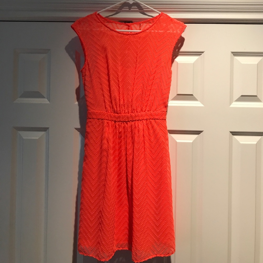 J Crew sleeveless chiffon dress in zig zag print