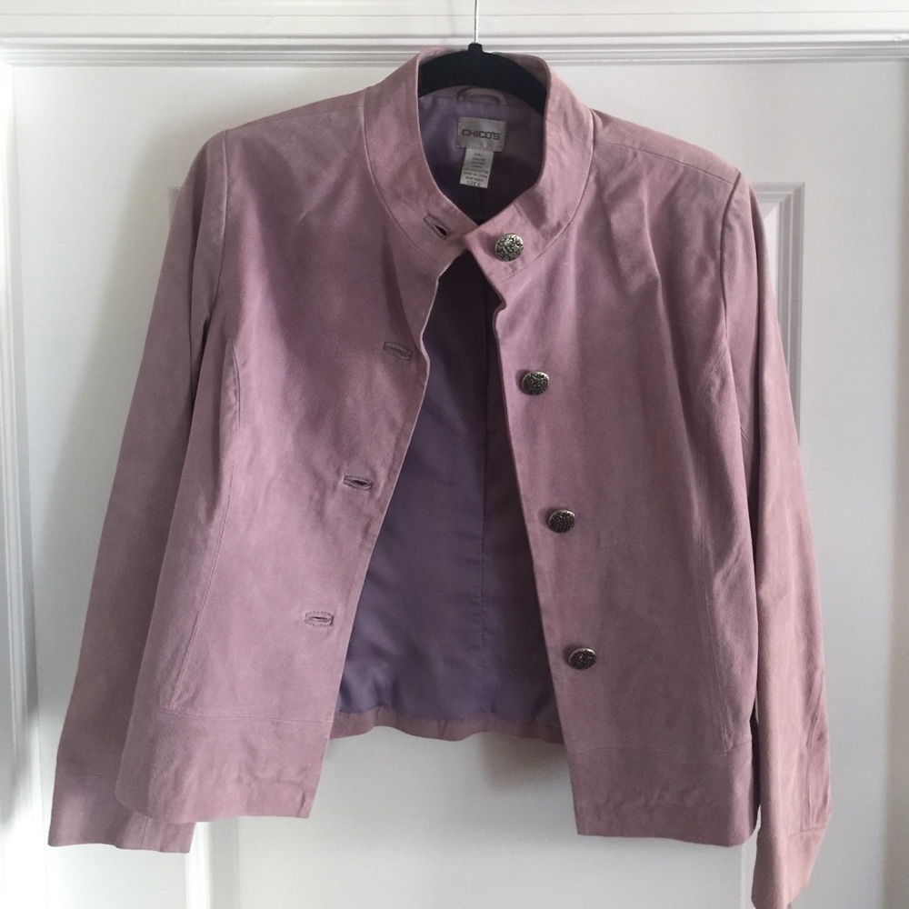 Purple Chico's 100% Genuine Leather Jacket