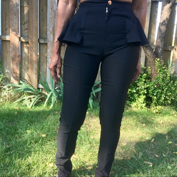 high waisted peplum pants